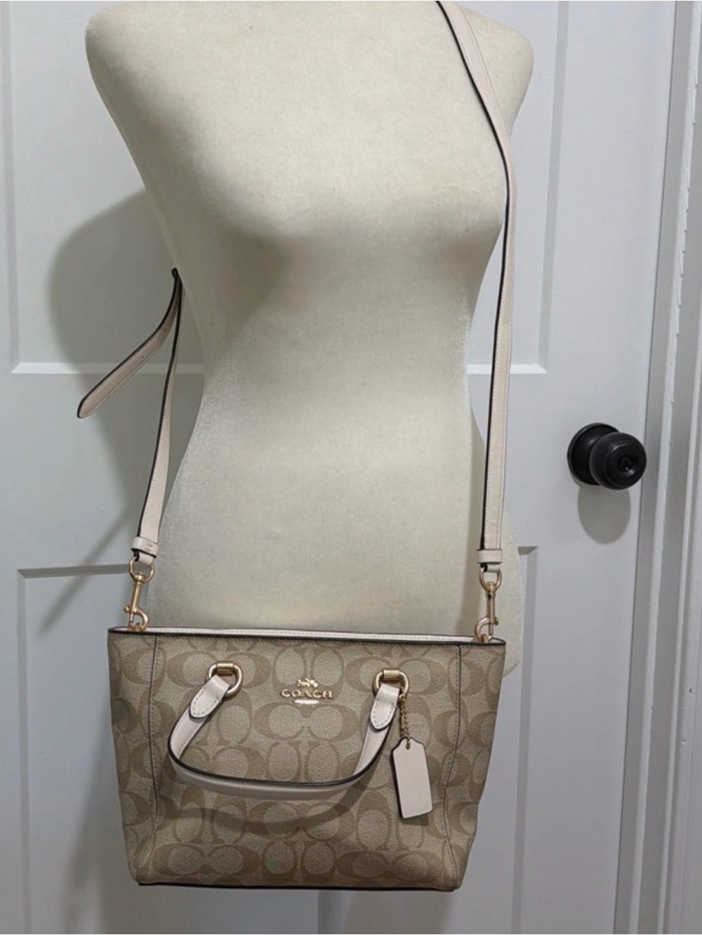 Coach Beige Signature Canvas Crossbody